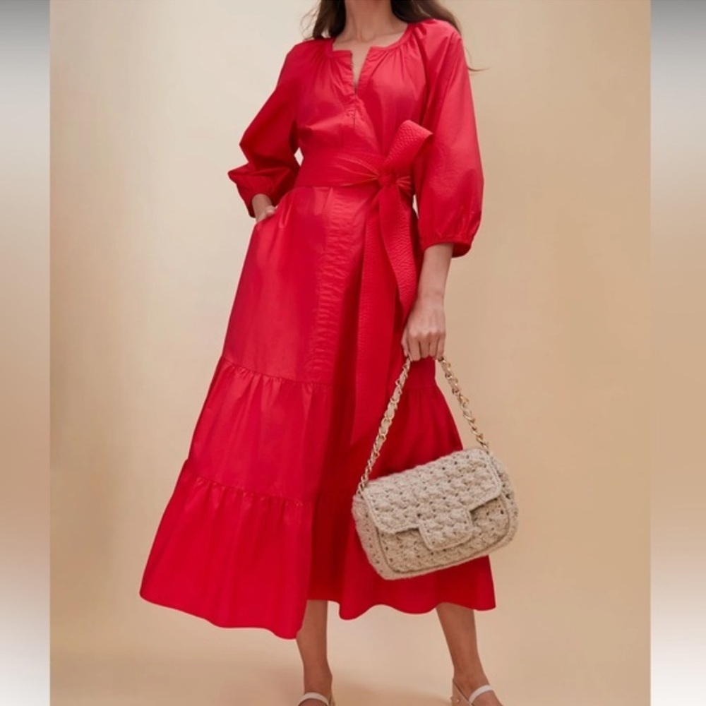Tuckernuck Lyles Red Maxi Dress (NO BELT)